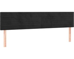vidaXL - Hoofdborden - 160x5x78/88 - cm - fluweel - zwart