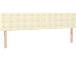 vidaXL - Hoofdborden - 160x5x78/88 - cm - kunstleer - crèmekleurig
