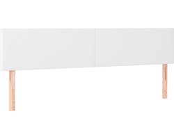 vidaXL - Hoofdborden - 160x5x78/88 - cm - kunstleer - wit