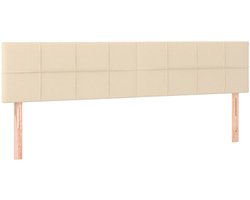 vidaXL - Hoofdborden - 160x5x78/88 - cm - stof - crèmekleurig
