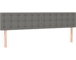vidaXL - Hoofdborden - 160x5x78/88 - cm - stof - donkergrijs