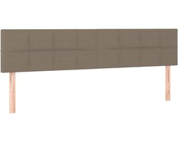 vidaXL - Hoofdborden - 160x5x78/88 - cm - stof - taupe