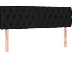 vidaXL - Hoofdborden - 160x7x78/88 - cm - stof - zwart