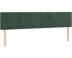 vidaXL - Hoofdborden - 180x5x78/88 - cm - fluweel - donkergroen