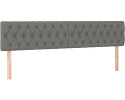 vidaXL - Hoofdborden - 180x7x78/88 - cm - stof - donkergrijs