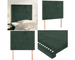 vidaXL Hoofdborden 2 st 100x5x78/88 cm fluweel donkergroen - Hoofdbord - Hoofdborden - Hoofdeinde - Houten Hoofdbord