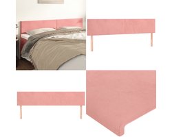 vidaXL Hoofdborden 2 st 100x5x78/88 cm fluweel roze - Hoofdbord - Hoofdborden - Hoofdeinde - Houten Hoofdbord