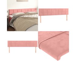 vidaXL Hoofdborden 2 st 100x5x78/88 cm fluweel roze - Hoofdbord - Hoofdborden - Hoofdeinde - Houten Hoofdbord