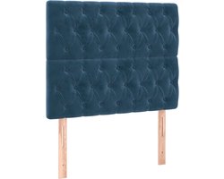 vidaXL - Hoofdborden - 2 - st - 100x7x78/88 - cm - fluweel - donkerblauw