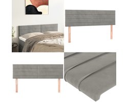 vidaXL Hoofdborden 2 st 72x5x78/88 cm fluweel lichtgrijs - Hoofdbord - Hoofdborden - Hoofdeinde - Houten Hoofdbord