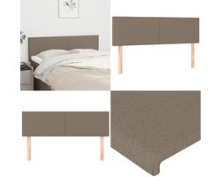vidaXL Hoofdborden 2 st 72x5x78/88 cm stof taupe - Hoofdbord - Hoofdborden - Hoofdeinde - Houten Hoofdbord