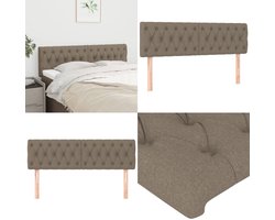 vidaXL Hoofdborden 2 st 72x7x78/88 cm stof taupe - Hoofdbord - Hoofdborden - Hoofdeinde - Houten Hoofdbord