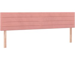 vidaXL - Hoofdborden - 2 - st - 80x5x78/88 - cm - fluweel - roze