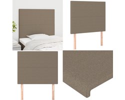 vidaXL Hoofdborden 2 st 80x5x78/88 cm stof taupe - Hoofdbord - Hoofdborden - Hoofdeinde - Houten Hoofdbord