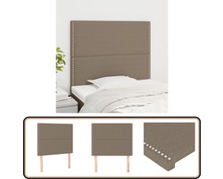 vidaXL Hoofdborden 2 st Taupe Stof 90x5x78/88 cm Hoofd Bord - Slaapkamers - Bed Accessoires - Klassiek Hoofdbord - Taupecleur