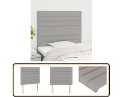 vidaXL Hoofdborden - 2 stuks - 90x5x78/88 cm - Lichtgrijs Hoofd Bord - Hoofdeinde - Bed Accessoires - Slaapkamers - Textiel Meubilair