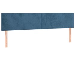 vidaXL - Hoofdborden - 200x5x78/88 - cm - fluweel - donkerblauw