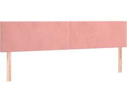 vidaXL - Hoofdborden - 200x5x78/88 - cm - fluweel - roze