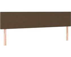 vidaXL - Hoofdborden - 200x5x78/88 - cm - stof - donkerbruin