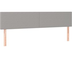 vidaXL - Hoofdborden - 200x5x78/88 - cm - stof - lichtgrijs