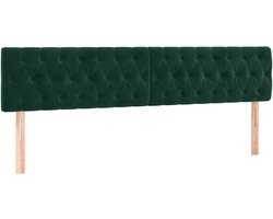 vidaXL - Hoofdborden - 200x7x78/88 - cm - fluweel - donkergroen