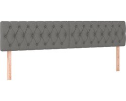 vidaXL - Hoofdborden - 200x7x78/88 - cm - stof - donkergrijs