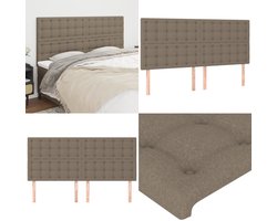 vidaXL Hoofdborden 4 st 80x5x78/88 cm stof taupe - Hoofdbord - Hoofdborden - Hoofdeinde - Houten Hoofdbord