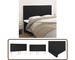 vidaXL Hoofdborden - 4 stuks - Kunstleer - Zwart Hoofd Bord - Hoofdeinde - Bed Accessoires - Kunstleder - Zwarte Kamerdecoratie