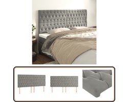 vidaXL Hoofdborden - 4 stuks - Lichtgrijs Fluweel Klassieke Hoofdbord - Fluweel Hoofdbord - Grijs Hoofdbord - Hoofdbord Verhogen - Hoofdbord Bestellen