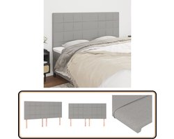 vidaXL Hoofdborden - 4 stuks - Lichtgrijs - Stof Hoofd Bord - Hoofdborden - Beddecoratie - Slaapkamers - Textiel Meubilair