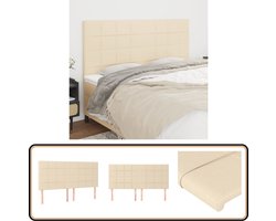 vidaXL Hoofdborden - 4 stuks - Stof - Crèmekleurig Hoofd Bord - Hoofdeinde - Bed Accessoires - Stoffen Hoofdbord - Creme Kleur