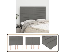 vidaXL Hoofdborden 4 stuks - Stof - Donkergrijs Hoofd Bord - Hoofdeinde - Bed Accessoires - Bedroom Decor - Grijs