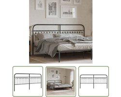 vidaXL Hoofdborden - Hoofd Bord - Hoofdbord 193 cm metaal zwart - Bed Frame - Bedaccessoires - Staal