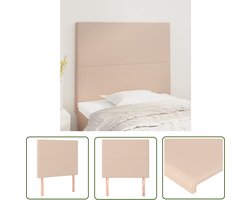 vidaXL Hoofdborden - Hoofd Bord - Hoofdborden 2 st 100x5x78/88 cm kunstleer cappuccinokleurig - Beddecoratie - Kapstokken - Bedroom Decor