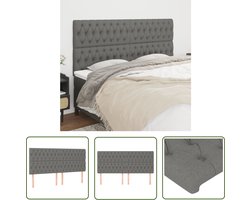 vidaXL Hoofdborden - Hoofd Bord - Hoofdborden 4 st 90x7x78/88 cm stof donkergrijs - Beddecoratie - Slaapkamers - Stoffen Hoofdborden