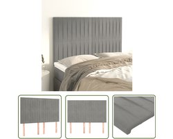 vidaXL Hoofdborden - Lichtgrijs Fluweel - 4 stuks Hoofd Bord - Hoofdkussen - Beddengoed - Slaap Accessoires - Luxe Bedding