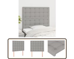 vidaXL Hoofdborden - Set van 2 - Stof - Lichtgrijs Hoofd Bord - Hoofdeinde - Beddengoed - Slaap Accessoires - Stoffen Hoofdbord