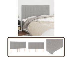 vidaXL Hoofdborden - Set van 4 - Stof - Lichtgrijs Hoofd Bord - Hoofdeinde - Beddecoratie - Slaapkamers - Textiel Meubilair