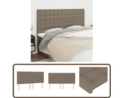 vidaXL Hoofdbordenset - Taupe - 4 stuks - 90x5x78/88 cm Hoofd Bord - Hoofdeinde - Bedkader - Slaap Accessoires - Tapijt