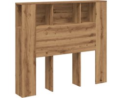 vidaXL - Hoofdbordkast - 120x19x104,5cm - bewerkt - hout - artisanaal - eikenkleur