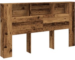 vidaXL - Hoofdbordkast - 180x18,5x102,5 - cm - bewerkt - hout - oud - houtkleurig
