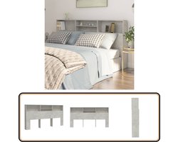 vidaXL Hoofdbordkast - 200x19x103,5 cm - Betongrijs Hoofd Bord Kast - Hoofdkast - Bedkanten - Slaapkamerdecoratie - Beton Grijs