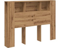 vidaXL - Hoofdbordkast - Artisan - Eiken - 140x18,5x102,5 - cm - Bewerkt - Hout