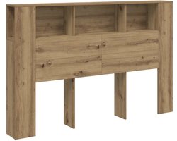 vidaXL - Hoofdbordkast - Artisan - Eiken - 160x18,5x103,5 - cm - Bewerkt - Hout