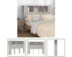 vidaXL Hoofdbordkast - Wandhoofdbordkast - Hoofdbordkast 140x18,5x104,5 cm betongrijs - Headboard - Betongrijs - Houten Hoofdbord