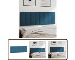 vidaXL Hoofdbordkussen - 120 cm - Fluweel - Blauw Hoofdbordkussen - Hoofdkussen - Beddengoed - Fluweel - Blauwe Kamerdecoratie