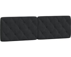 vidaXL - Hoofdbordkussen - 160 - cm - fluweel - zwart