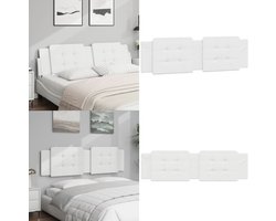 vidaXL Hoofdbordkussen 180 cm kunstleer wit - Hoofdbordkussen - Hoofdbordkussens - Hoofdbord Kussen - Hoofdeinde Kussen