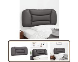 vidaXL Hoofdbordkussen - 80 cm - Kunstleer - Grijs Hoofdbordkussen - Hoofdkussen - Beddecoratie - Sierkussen - Kunstleder
