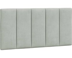 vidaXL - Hoofdbordkussen - "Hanko" - 100 - cm - velvet - lichtgrijs